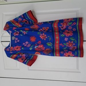 Blue Floral Dress, Size 4